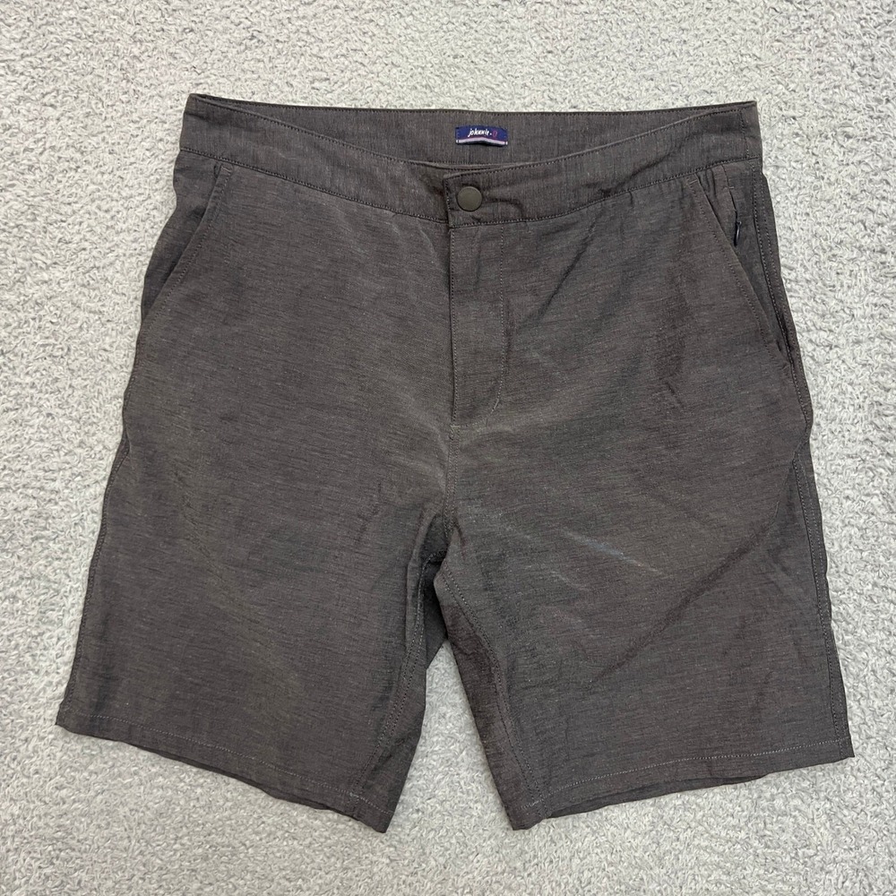 johnnie-O Dawn 2 Dusk Shorts Mens 34 Black Excellent Performance Stretch Hybrid